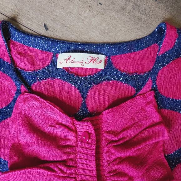 Alannah Hill Pink Spot Ruffle Cardigan Top - Picture 2 of 10